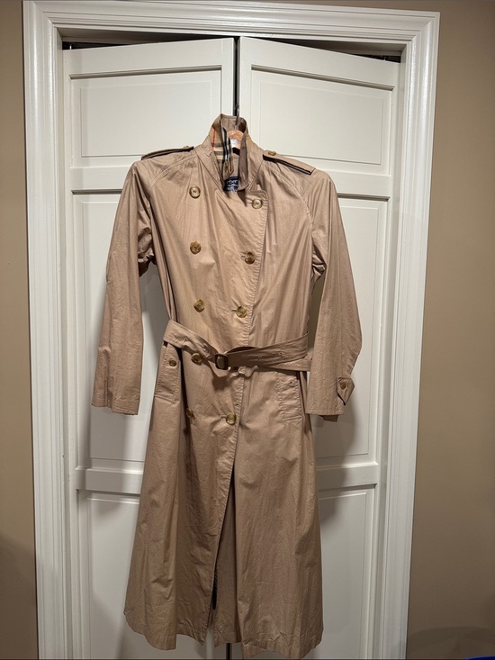Burberry Jackets & Blazers - Burberry Tan Double-Breasted Trench Coat with Belt